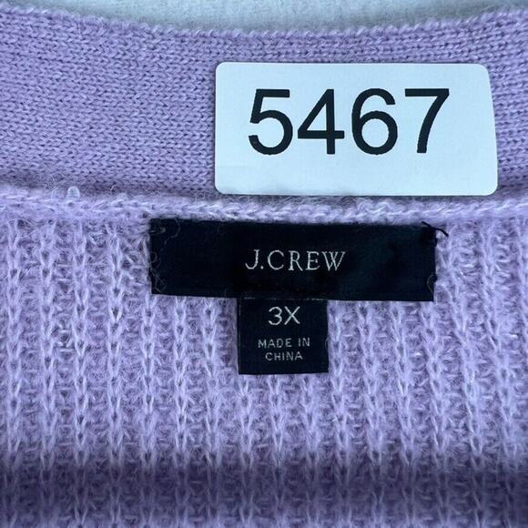 J Crew Cardigan Sweater Women 3X Purple Alpaca Wool V-Neck Button Up Crop Preppy - Picture 6 of 8